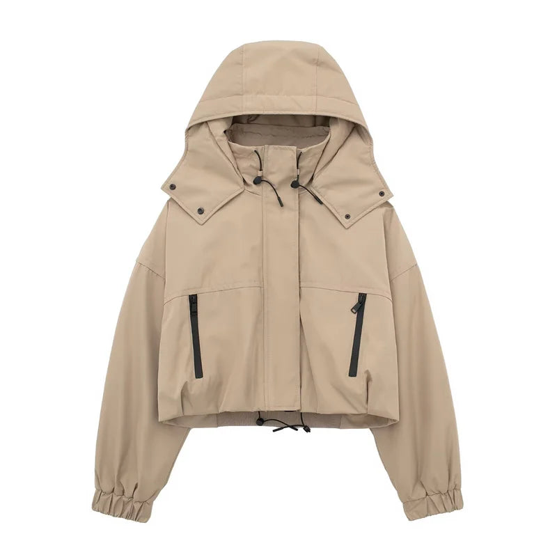 Women's Hooded Short Jacket - Casual Temperament Parka Coat Zenobia