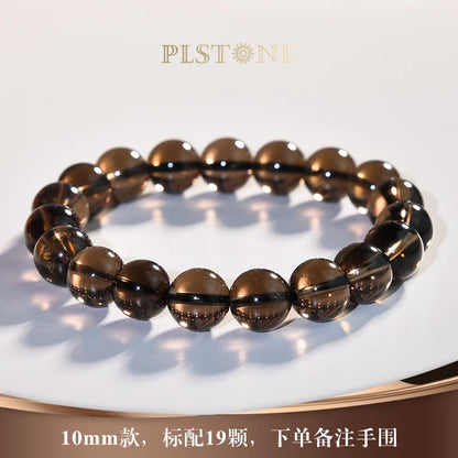 Natural Smoke Citrine Crystal Bracelet – Gold Bangle for Men and Women, Perfect Birthday Gift or Couple’s Jewelry