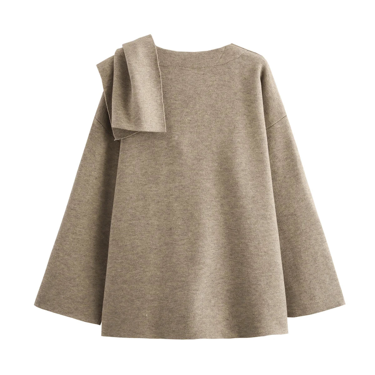 Vintage Long Sleeve Knitted Coat with Scarf – Women's Autumn Sweater Aurora
