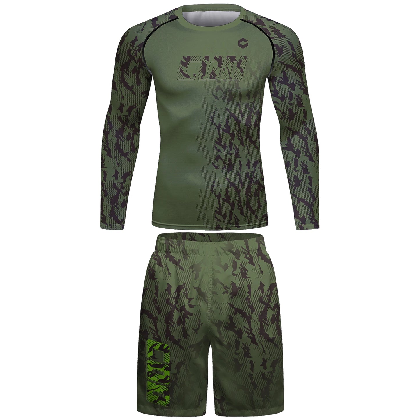 Cody Lundin Men’s MMA Training Set – Jiu Jitsu Rashguard T‑Shirt & Pants with Muay Thai Shorts