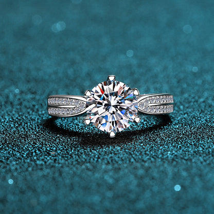 925 Sterling Silver 1.13ct VVS Moissanite Ring for Women – 6.5mm Wedding & Engagement Ring Cerent