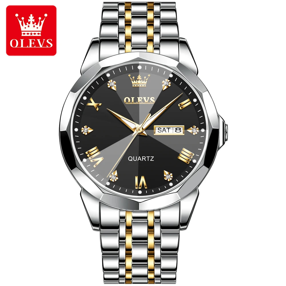 OLEVS 9931 Luxury Business Watch – Waterproof Luminous Quartz Steel Wristwatch for Men