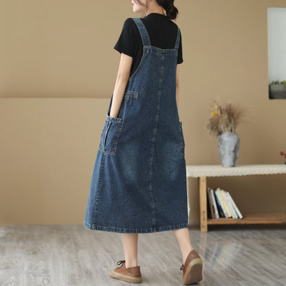 Summer Retro Slimming Camisole Dress | Women's Drawstring Waist Overall Style Dress Aila