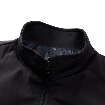 Men's Solid Color Stand Collar Jacket - Business Casual Autumn Outerwear Jace