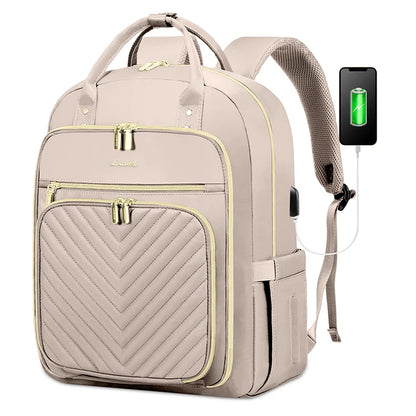 Women's 15.6-Inch Laptop Backpack - Stylish Work, Travel, and School Bag | Large Casual Sports & Business Backpack Selin