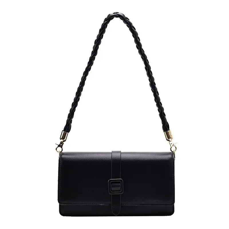 Casual Women’s Single-Shoulder Bag: Solid-Color Underarm Bag with Woven Strap Nylah