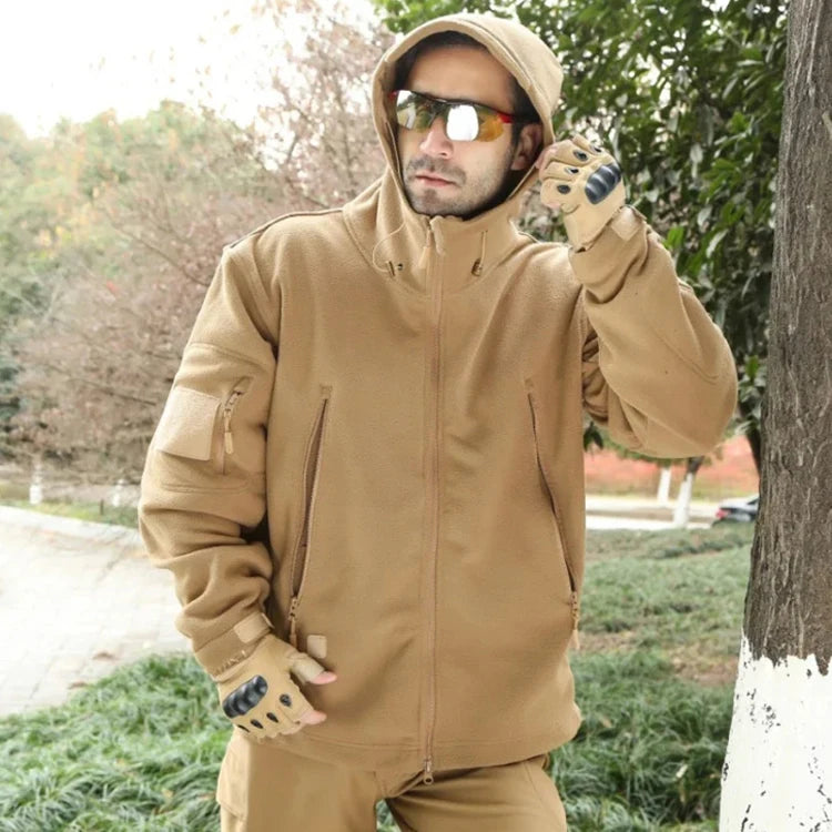 Men's Thermal Hooded Fleece Jacket - Winter Tactical Hiking & Trekking Outerwear for Outdoor Adventures Taylor