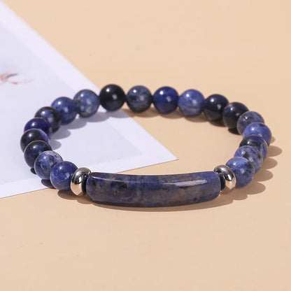 8mm Pink Crystal Bead Bracelet – Natural Stone Stretch Bracelet with Stainless Steel Accessories