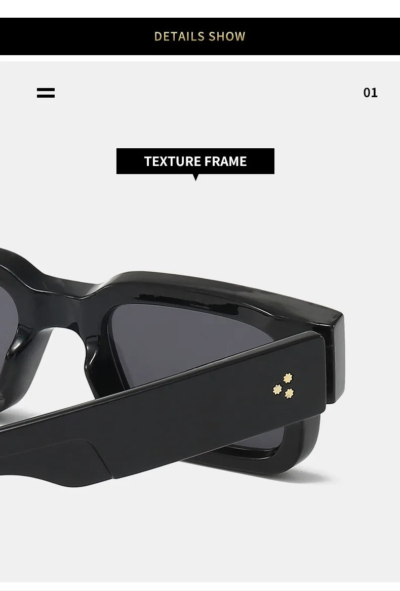 Rectangle Rivet Non Prescription Chunky Rectangle Blue Light Glasses Black Square Thick Frame Rectangle Women Men