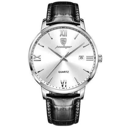 POEDAGAR 826 Leather Quartz Watch – Luxury Waterproof Sports Watch for Men, Business Wristwatch with Date Display Samuel