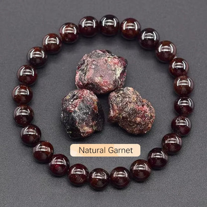 8mm Natural Stone Beaded Bracelet | Fashion Crystal Elastic Stretch Jewelry Gift Nia