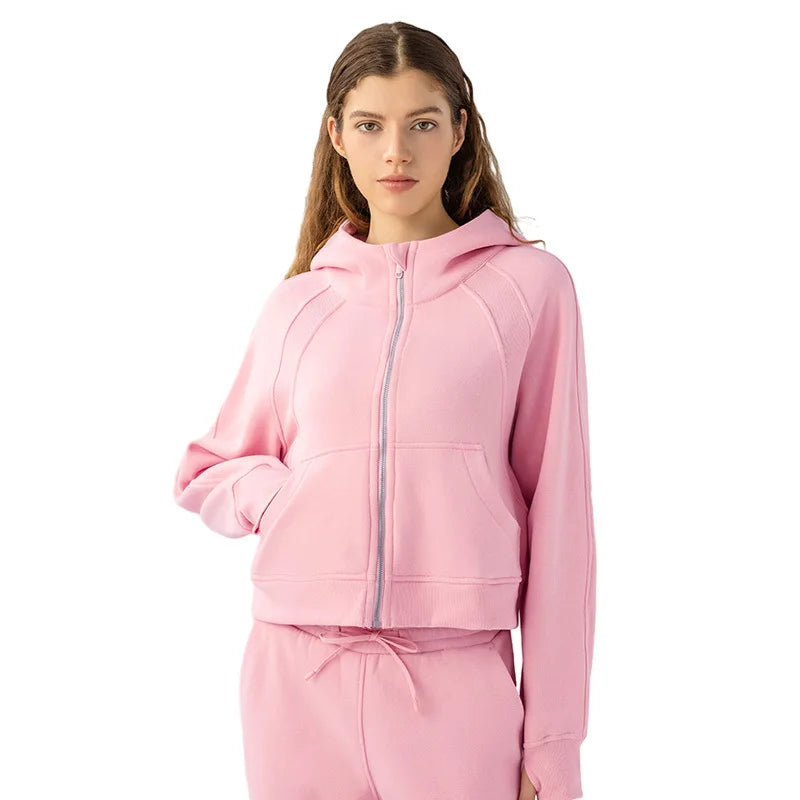 Women's Long Sleeve Hooded Sweatshirt | Warm Yoga Jacket & Gym Leisure Hoodie for Ladies Abigail