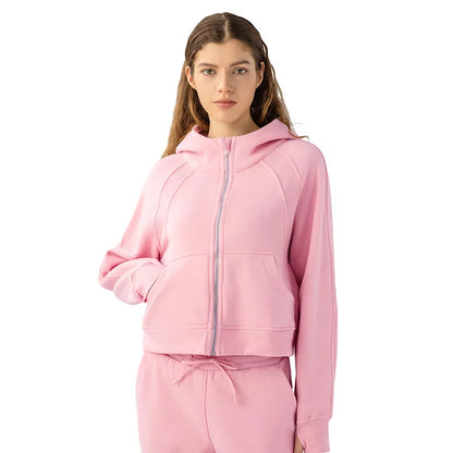 Women's Long Sleeve Hooded Sweatshirt | Warm Yoga Jacket & Gym Leisure Hoodie for Ladies Abigail