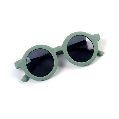 Cute Round Polarized Kids Sunglasses - Flexible TPEE Frame | CAT3 UV Protection for Girls & Boys Toby