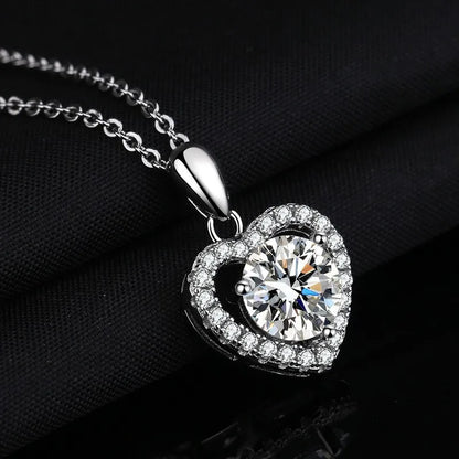 925 Sterling Silver Moissanite Pendant Necklace for Women – 2-3CT Simple Luxury Design, Perfect for Weddings & Holiday Gifts Lucie