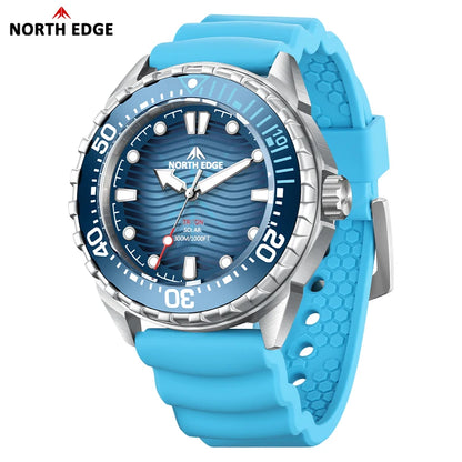 North Edge TRITON Solar-Powered Diving Watch – Men’s Quartz Watch with 316L Stainless Steel Case