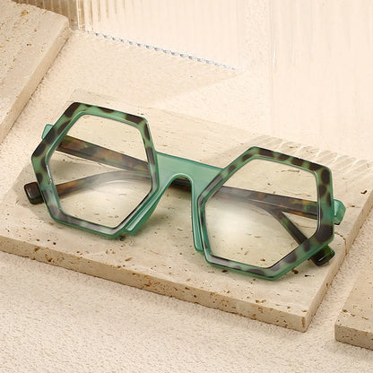 Hexagonal Full-Rim Blue Light Blocking Glasses | Stylish PC Eyewear for Youth | Unisex Frames for Men & Women Casper