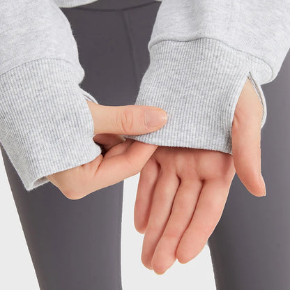 Women's Oversized Cropped Fleece Hoodie | Cozy Winter Warm Hooded Sweatshirt