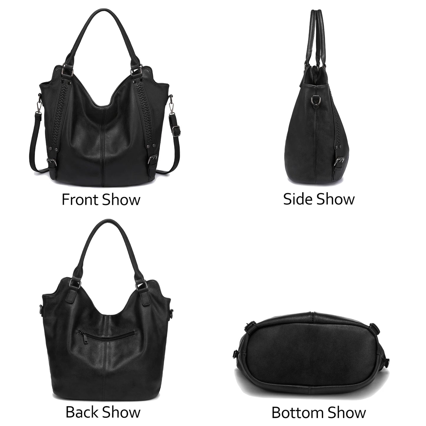 Realer Women’s PU Leather Handbags – Fashionable Hobo Shoulder Bags, Large Tote Purse for Women Angeli
