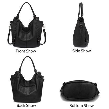 Realer Women’s PU Leather Handbags – Fashionable Hobo Shoulder Bags, Large Tote Purse for Women Angeli