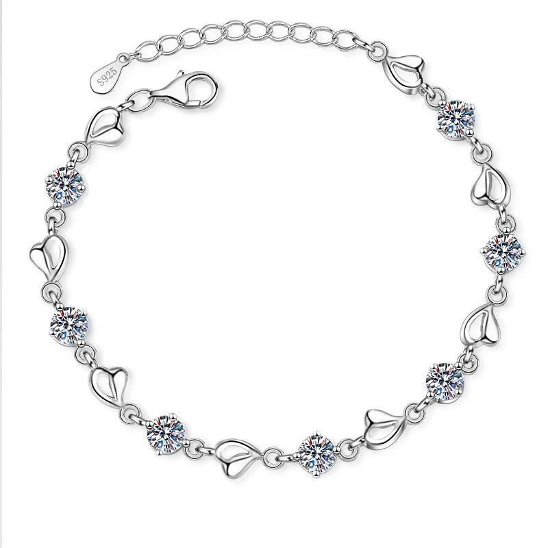 Elegant Women's 925 Sterling Silver Moissanite Bracelet – Gorgeous Jewelry Gift for Mom, Grandma, or Special Occasions Elsa