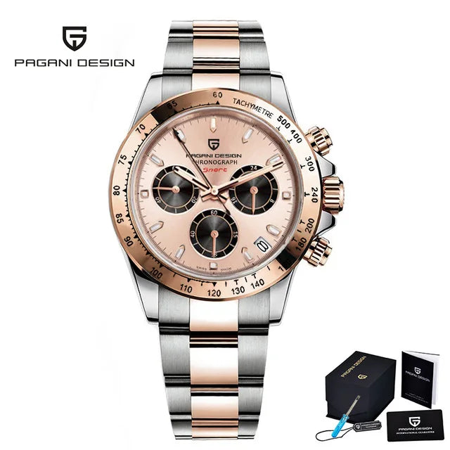 PAGANI DESIGN 1644 Men's Luxury Quartz Watch - High-Quality Sport & Business Waterproof Wristwatch Relogio Masculino