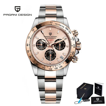 PAGANI DESIGN 1644 Men's Luxury Quartz Watch - High-Quality Sport & Business Waterproof Wristwatch Relogio Masculino