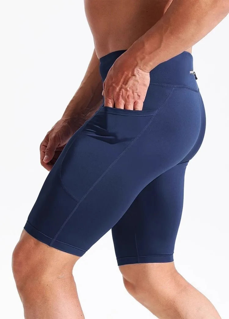 Men’s Quick‑Dry Compression Basketball Shorts – Ice Silk Running & Marathon Shorts with Back Pocket John Ray