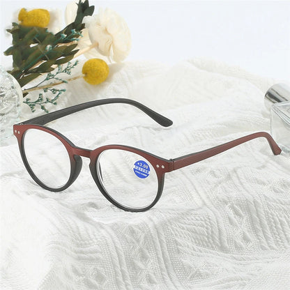 Round Frame Blue Light Blocking Reading Glasses | Unisex Presbyopia Eyeglasses for Men & Women Quinn