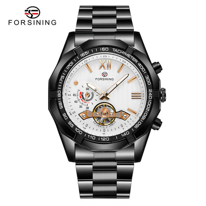 FORSINING 8235 Men's Mechanical Watch – New Arrival, Stainless Steel Band, Waterproof, Luminous, Vintage Business Design