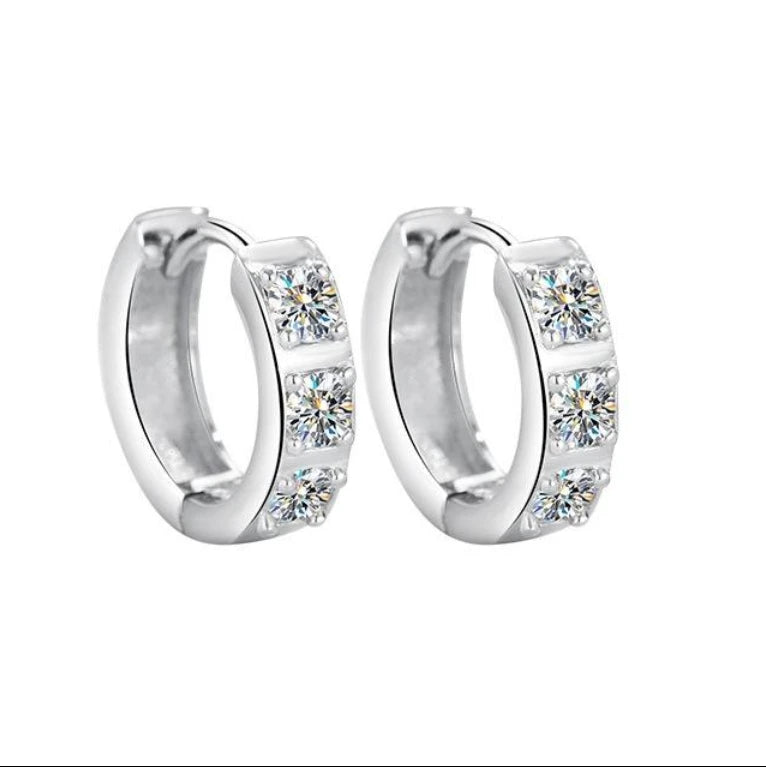 GRA Certified 925 Sterling Silver Moissanite Stud Earrings – 0.1ct Round Cut Diamond Fine Jewelry for Women Carly