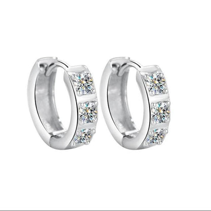 GRA Certified 925 Sterling Silver Moissanite Stud Earrings – 0.1ct Round Cut Diamond Fine Jewelry for Women Carly