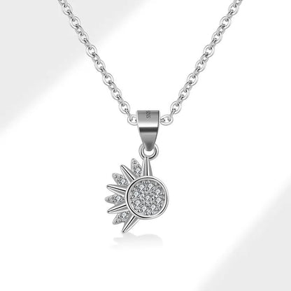 Sterling Silver Sun and Moon Couple Necklace – Custom Fine Pendant for Anniversary Gift Set Kelsa