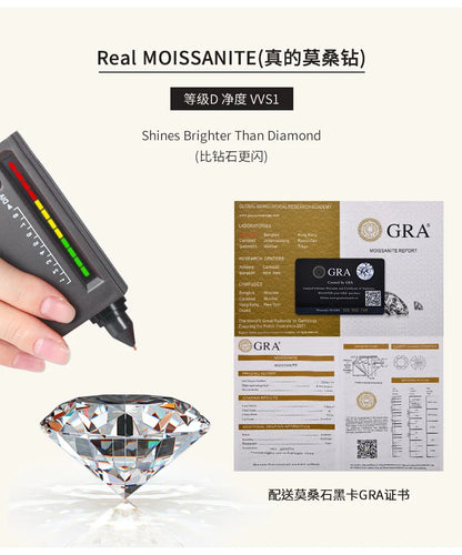 Minimalist 925 Sterling Silver Hoop Earrings for Women – Shiny Moissanite, Gold Plated Design