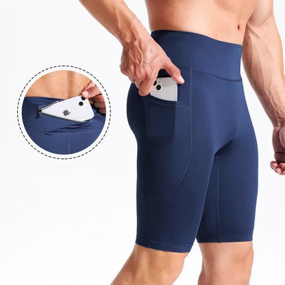 Men’s Quick‑Dry Compression Basketball Shorts – Ice Silk Running & Marathon Shorts with Back Pocket John Ray