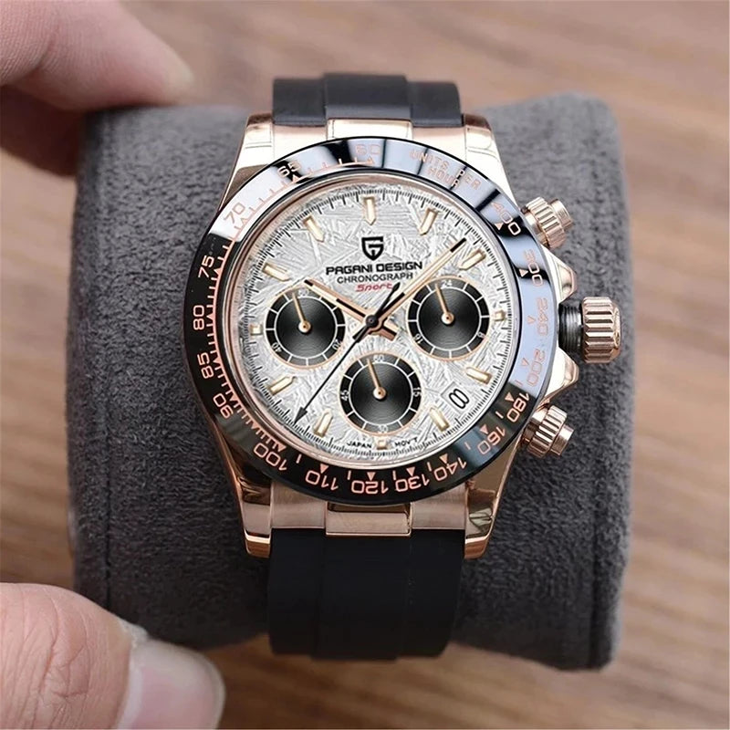 PAGANI DESIGN 1664 – Men's Luxury Quartz Chronograph Watch, Waterproof Business Sport Wristwatch with Date Function