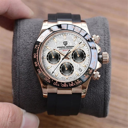 PAGANI DESIGN 1664 – Men's Luxury Quartz Chronograph Watch, Waterproof Business Sport Wristwatch with Date Function