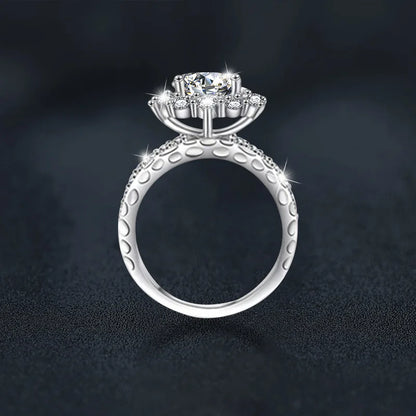 925 Silver 2 Carat Moissanite Ring – Gorgeous, Shining Jewelry for Wedding, Engagement, or Daily Wear, Perfect Gift for Couples