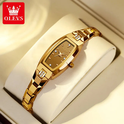 OLEVS 5501 Rose Gold Women's Quartz Watch – Waterproof 3ATM Alloy Wristwatch with Tungsten Steel Color Aubrey