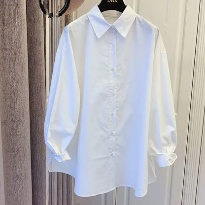 Women's Loose Bat Sleeve Blouse - Long Sleeve Doll Style Casual Top