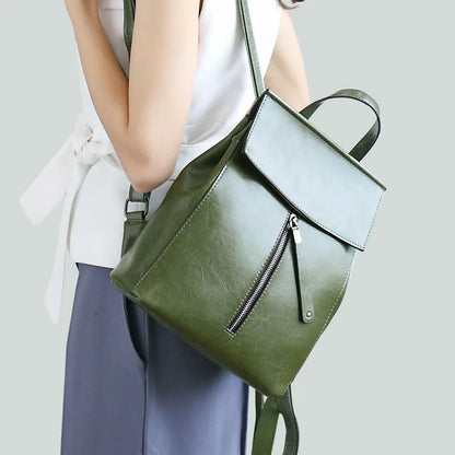 Realer Women’s Genuine Leather Backpack – 2021 Fashion Casual Vintage School Bag for Ladies Millie