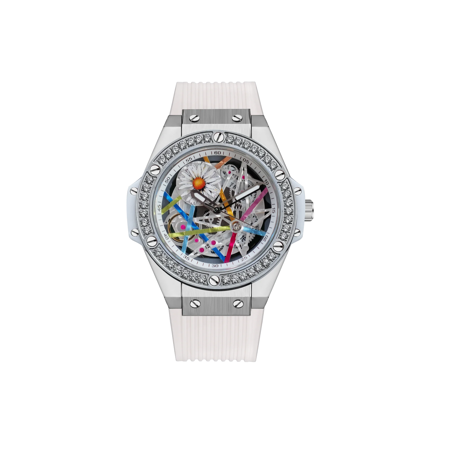 HANBORO Women’s Sunflower Quartz Watch | Diamond Dial, Colorful Design, Light Luxury Style Hermione
