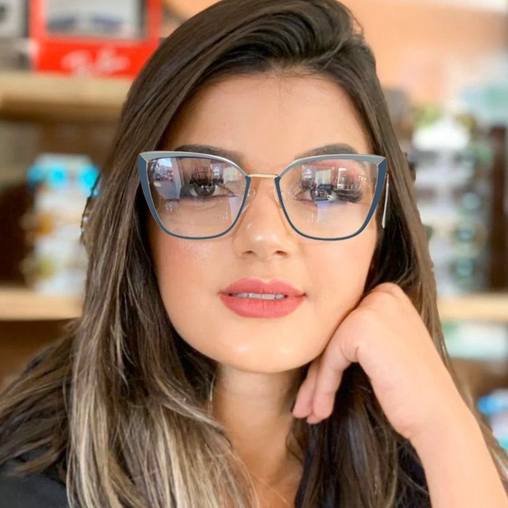 New Design Metal Prescription Glasses – Blue Light Blocking Frames with Silicone Nose Pads