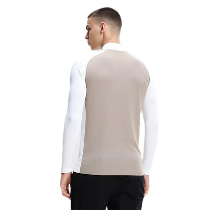Men’s Plus‑Size Half‑Zip Thermal Sports Shirt – Windproof Quick‑Dry Long‑Sleeve Top for Autumn & Winter