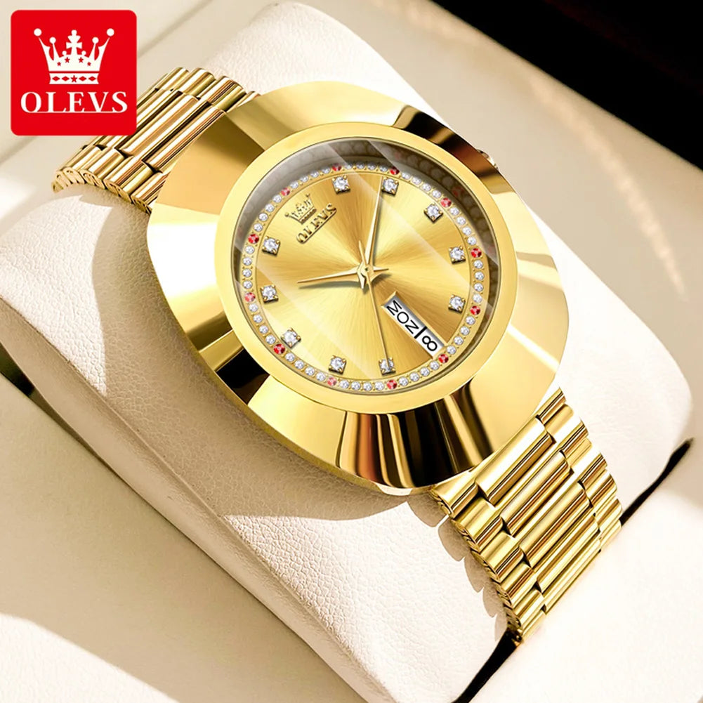 OLEVS 7017 Luxury Stainless Steel Women's Watch – Luminous, Diamond, Waterproof, Calendar Quartz Design