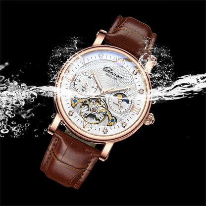 CHENXI 
8876 Men’s Luxury Automatic Mechanical Watch – Waterproof Genuine Leather Fashion Wristwatch, Perfect Gift for Men