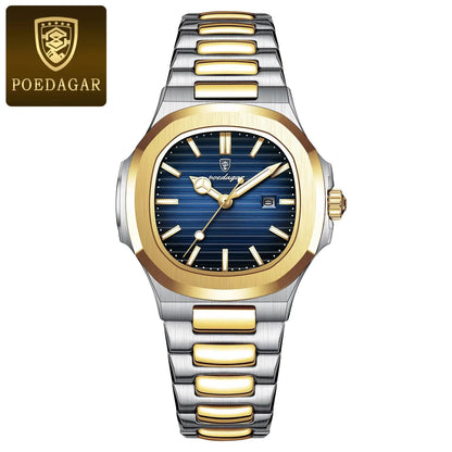 POEDAGAR 789 Ladies Luxury Watch – High-Quality Square Stainless Steel Waterproof Quartz Women's Fashion Business Watch Charlize