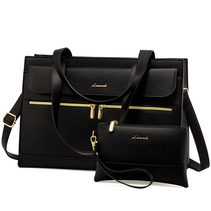 LOVEVOOK 2-Piece Laptop Tote & Shoulder Bag Set | 15.6-inch Women’s Briefcase
