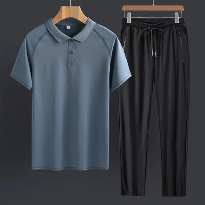 Men's Summer Sportswear Set | Fashionable & Comfortable Short-Sleeve T-Shirt + Pants Two-Piece Outfit Jericho