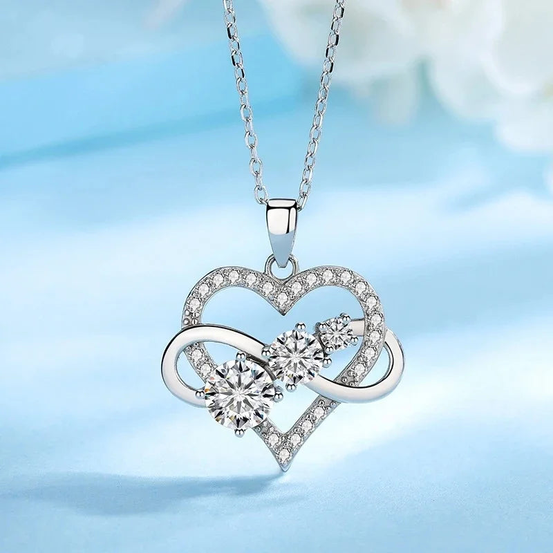925 Sterling Silver Moissanite Heart Necklace for Men & Women | Elegant, Fashionable Jewelry for Couples | Perfect Gift for Casual & Special Occasions Katty
